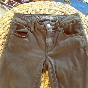 Olive green A&E jeggings size 0 regular